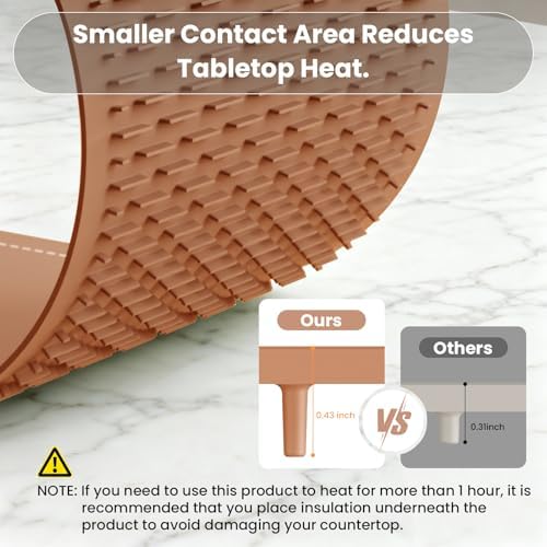 Warming Mat for Food, 24"x15" Food Warming Mat 6 Temperature & 6 Timer Settings Upgrade Graphene Fast Full Surface Heating-Versatile Food Warmer for Gatherings, Parties, Everyday Use-Light Caramel - Image 5