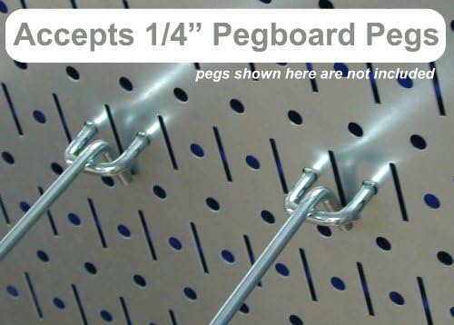 Wall Control Kitchen Pegboard Organizer Pots and Pans Storage Rack Organization Kit with Blue Pegboard and White Accessories - Image 3