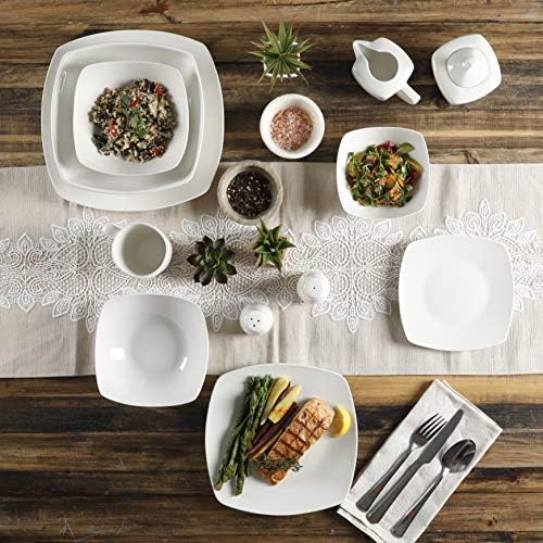 Gibson Home Zen Buffetware 39 Piece Dinnerware Set , White - Image 6