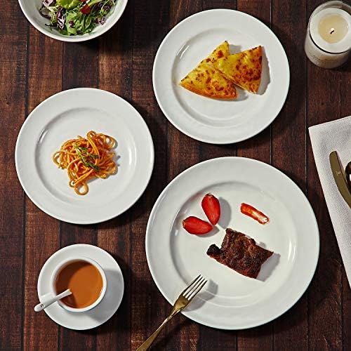 TP 18-Piece Dinnerware Set, Melamine Dishes Set with Bowls and Plates, Service for 6, Non-breakable Lightweight Dining Tableware, Ivory - Image 5