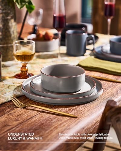 Famiware Nebula Ridge 24-Piece Stoneware Dinnerware Set, Multi-color - Image 4