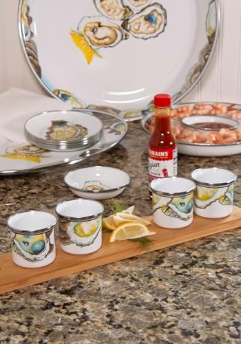 Golden Rabbit Enamelware Medium Tray, 15.5 inch, Oyster - Image 3