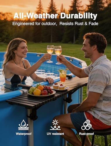 Pool Bar for Above Ground Pool, 49.4"x9.6", Heavy Duty Swim Up Bar - Image 5