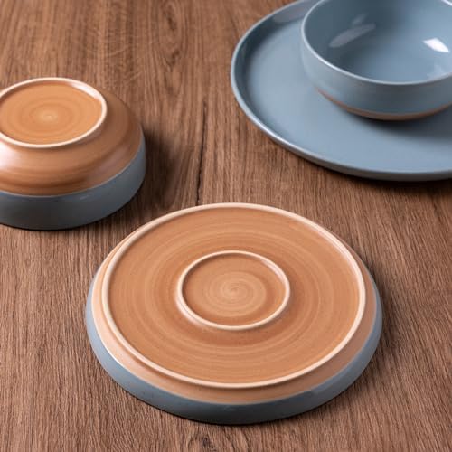 AmorArc Dinnerware Sets for 4, 12 Pieces Ceramic Plates and Bowls Set - Image 4