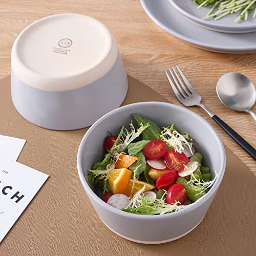 Stone Lain Jules Modern Stoneware 16-Piece Round Dinnerware Set, Plates and Bowls Sets, Dish Set for 4, Grey - Image 6