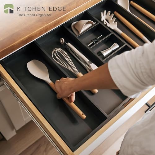 KitchenEdge Utensil & Junk Drawer Organizer, 19-33 in, Black Bamboo - Image 2