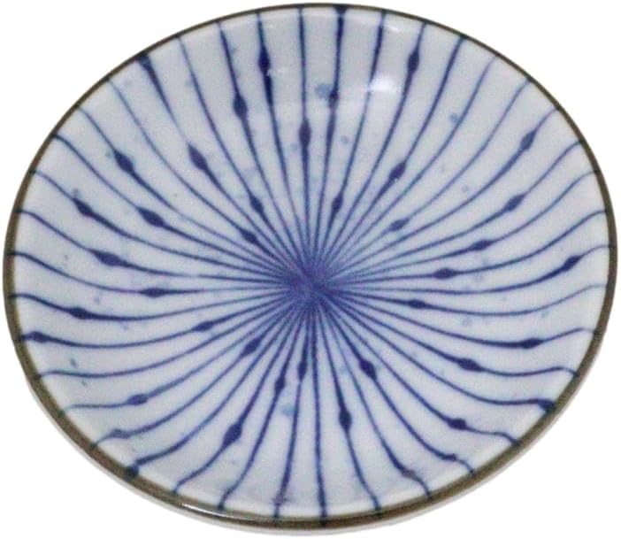 Ebros Gift Artistic Blue Waves Fubuki Tokusa Made In Japan Dinnerware Serveware Kitchenware Set Asian Japanese Restaurant Supply (Pack Of 6 Round Sauce Dish 1.5oz) - Image 4