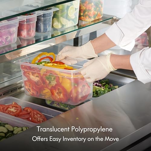 CURTA 4-Pack 1/2 Size 4" Deep Food Pan with Sealing Lid – NSF Commercial-Grade Translucent Polypropylene, Stackable Freezer-Safe Storage for Restaurants, Catering & Buffets - Image 7