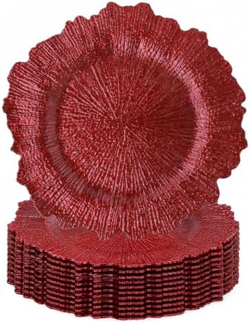 13inch Charger Plates (1, 12 Red) by Osgevei