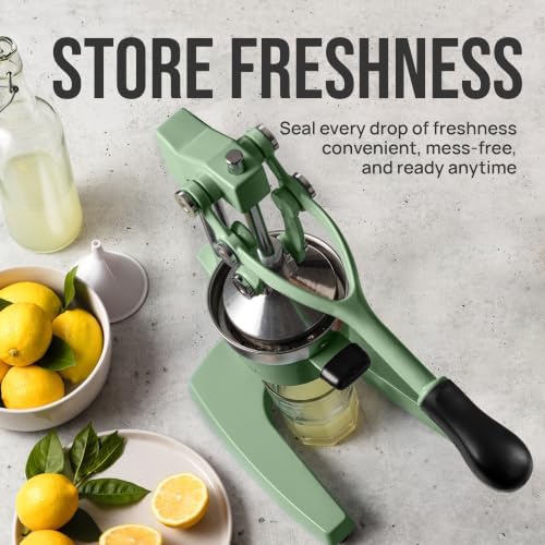 Zulay Kitchen Cast Iron Juicer, Orange Manual Juicer, Citrus Press, Sage - Image 7