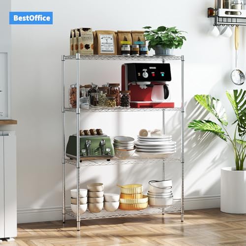 BestOffice | 4-Tier Wire Shelf | 36" x 14" x 54" | Chrome - Image 2