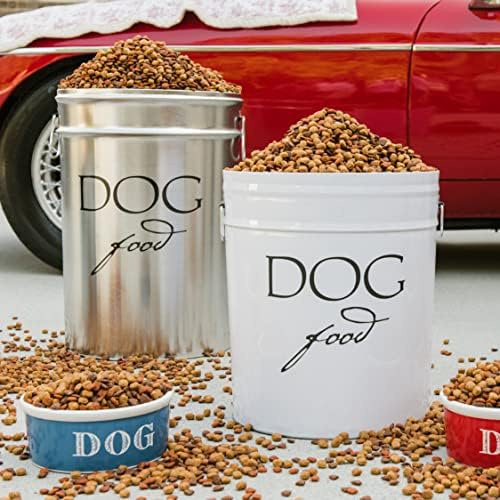 Harry Barker Classic White Dog Food Storage Canister – Medium, Airtight Stainless Steel Pet Food Container, Holds Up to 22 lbs Dry Dog Food, Kitchen Counter & Pantry Storage - White - Image 6