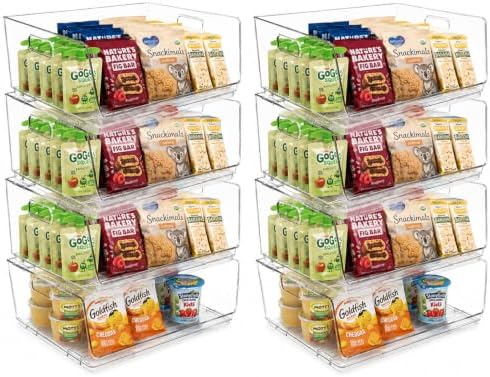 ClearSpace Stackable Storage Bins, Front Pantry Organizer, Large, 8 Pack by ClearSpace