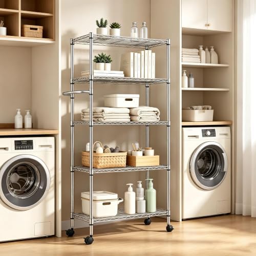 5-Tier Steel Wire Storage Shelving Unit - Image 5