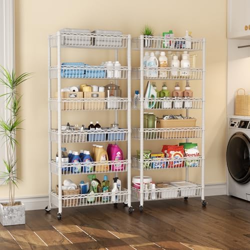 SINGAYE 6 Tier Shelf Wire Shelving Adjustable Storage Shelves Basket Rack - Image 6