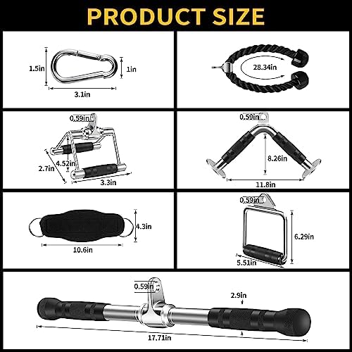 Cable Machine Attachment, LAT Pulldown Attachments, Home Gym Accessories, Triceps Pull Down Attachment - Image 3