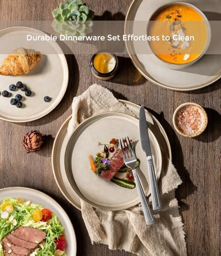 GBHOME Stoneware Dinnerware Sets for 6,18-Piece Plates and Bowls Set - Image 4