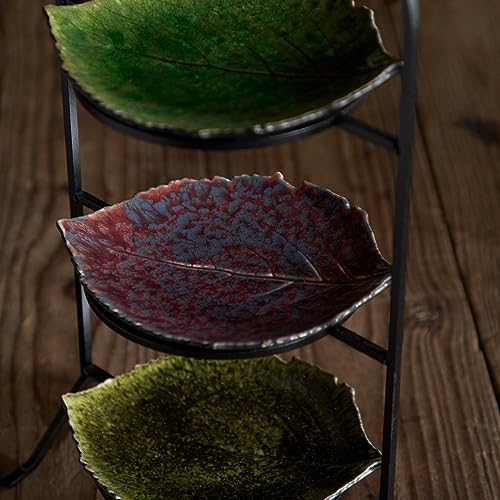 Costa Nova Ceramic Stoneware 9" Hydrangea Leaf - Riviera Collection, Forêts (Dark Green) | Microwave & Dishwasher Safe Dinnerware | Food Safe Glazing | Restaurant Quality Serveware - Image 6