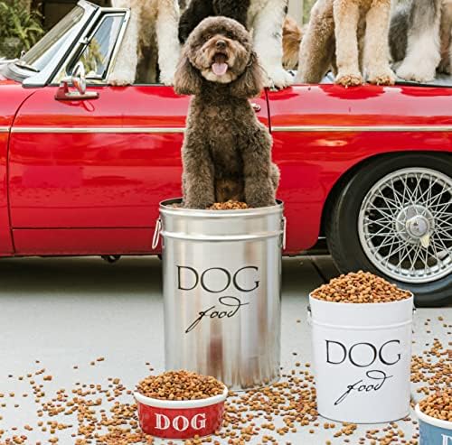 Harry Barker Classic White Dog Food Storage Canister – Medium, Airtight Stainless Steel Pet Food Container, Holds Up to 22 lbs Dry Dog Food, Kitchen Counter & Pantry Storage - White - Image 5