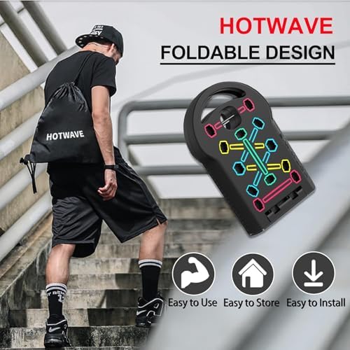 HOTWAVE Push Up Board, Portable PushUp Board, Foldable 20 in 1 Push Up Bar - Image 6
