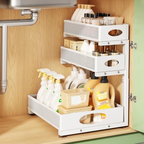 Kitstorack Under Sink Organizer 3-Tier Slide Out Drawer for Bathroom 1-Pack by Kitstorack