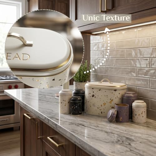 MARIA ROMA 7 Pcs Bread Box Set for Kitchen Countertop and Canisters Sets for the Kitchen Ideal for Bread Basket Sugar Container Coffee Canister Tea Tin Breadbox Vintage and Rustic Model - Image 5