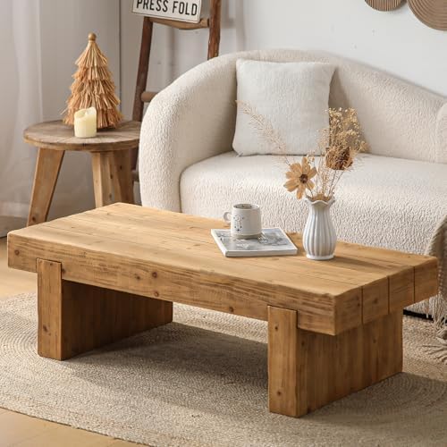 Rustic Wooden Coffee Table for Living Room Mid Century Modern Coffee Table by Unknown