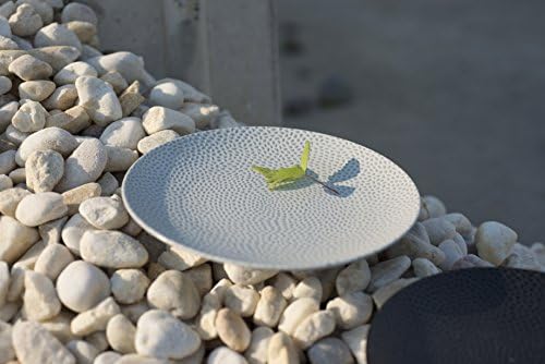 D&V 6 Piece Cobble TechnoCeram Dinnerware Plate Set, 8.25", Matte Grey - Image 3