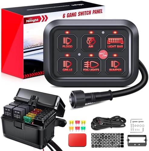 Nilight 6 Gang Switch Panel Relay System Automatic Dimmable by Nilight