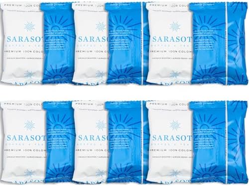Coffee Packets – 100% Colombian Medium Roast Ground Coffee, Low Acid Mold Free 2 oz Packs for 12 Cup Brewers, Pre-Measured Fractional Packs, 12 Count Box – Sarasota by SarasotaCoffeeTeaCo