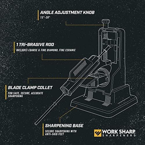 Work Sharp Precision Adjust Knife Sharpener Kit - Fixed Angle Sharpening System for Kitchen & Pocket Knives - Professional Guided Knife Sharpening Tool - Image 3