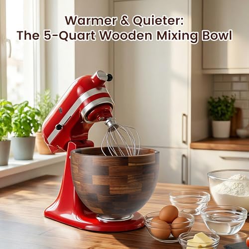 Wood Mixing Bowl Compatible with KitchenAid 4.5 & 5 Qt Tilt-Head - Image 2