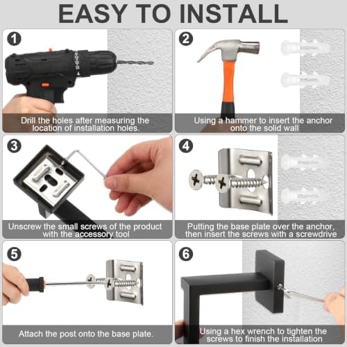 45 Pcs Black Bathroom Hardware Accessories Bath Towel Bar Set - Image 6