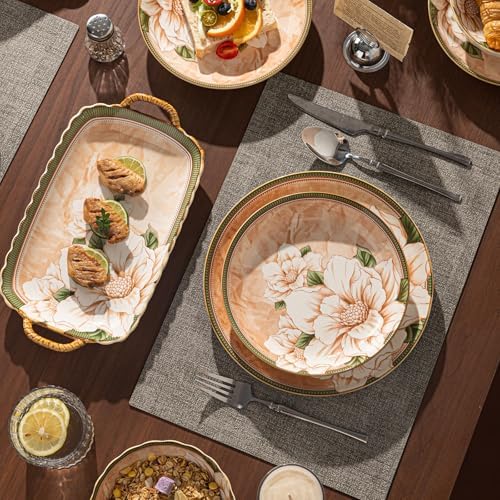 Ceramic Dinnerware Set, Series Kavara Ⅱ, (Vintage Camellia) - Image 4