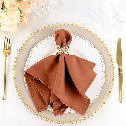 Balsa Circle 100 pcs 17-Inch Terracotta Polyester Luncheon Napkins - for Wedding Party Reception Events Restaurant Kitchen Home - Image 6