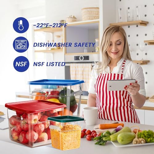 BIEAMA 4 Pack 12 Qt Square Food Storage Containers with Lids, NSF, Clear - Image 5