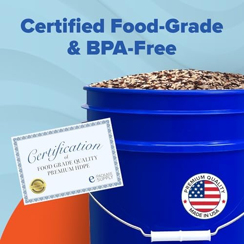 ePackageSupply 5 Gallon Bucket - Food Grade Bucket with Airtight Gasketed Tear Strip Lid, BPA-Free, Heavy-Duty 90 Mil HDPE Plastic Pail, Bulk Storage, Durable Container, Made in USA - Blue, 1 Pack - Image 3