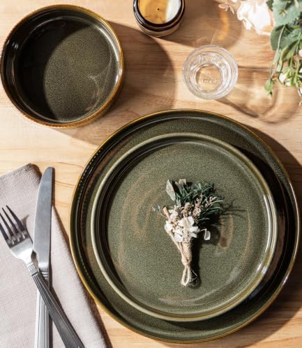 TheTerra Ceramic Dinnerware Set for 8, 24-Piece Plates and Bowls Set - Image 3