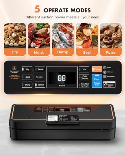 Vacuum Sealer for Food, Food Saver, 95kPa, Easy Tear Cutter, 9-in-1 - Image 3