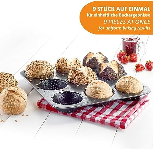 Westmark Miniroll 9 Seater Non-Stick Perforated Mould, Black, 0.9 kg - Image 4