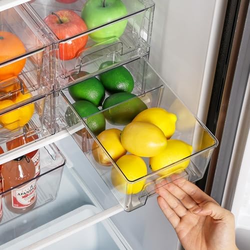 Vtopmart 10 Pack Stackable Clear Drawer with Dividers - Image 5