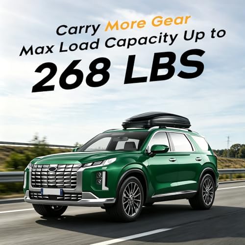 Powerty 268LBS Roof Rack Cross Bars for 2019-2025 Hyundai Palisade SE/SEL/XRT/Limited/Calligraphy with Fulsh Side Rails, Lockable Aluminum Roof Crossbars Rooftop Luggage Racks for Palisade Accessories - Image 4