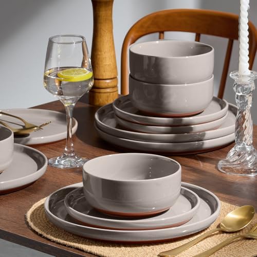 E-far Plates and Bowls Sets, 18Pcs Stoneware Ceramic Dinnerware Dishes Sets - Image 6