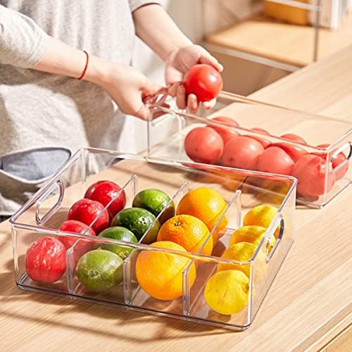 4Pack Stackable Fridge Drawers Pull-out Storage Bins with Handle Clear Food Container for Refrigerator Plastic Dresser Organizer Fruit&Veggie Keeper for Freezer Cabinet Kitchen Organization - Image 2