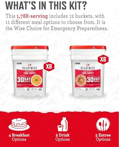 READYWISE Emergency Food Survival Supply 12 Buckets 1,788 Serving 6 Months - Image 4