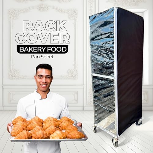Bakery Food Pan Sheet Rack Cover | Size: 23"W x 28"L x 33"H | Material: Heavy-duty Nylon | Zippers: 2 | Color:Black | Pack of 1 - Image 2