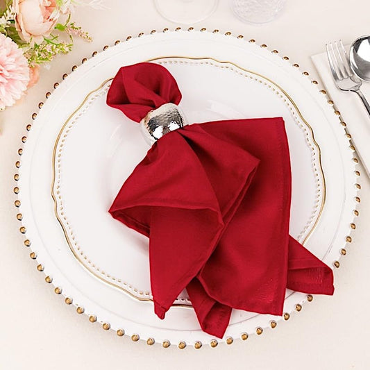 Balsa Circle 100 pcs 17-Inch Wine Polyester Luncheon Napkins - for Wedding Party Reception Events Restaurant Kitchen Home by BalsaCircle