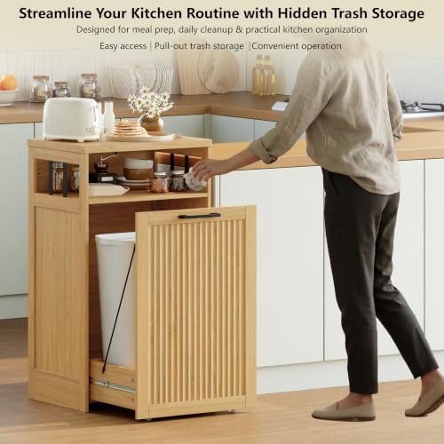 13 gallon Pull Out Trash Can Cabinet for Kitchen- Hidden Garbage Storage - Image 7