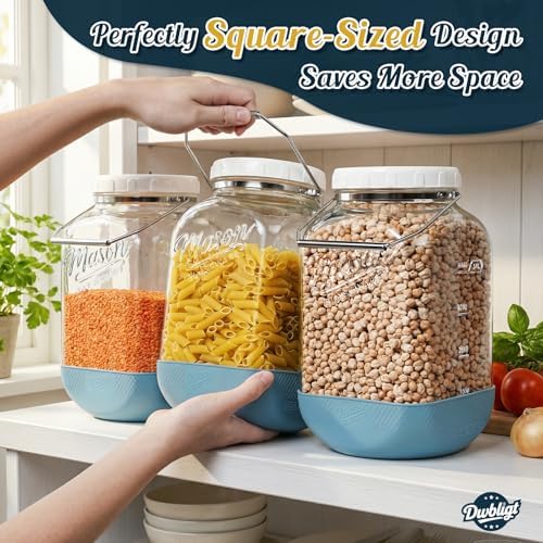 1.5 Gallon Large Glass Jar with Airtight Lid, Square, 2 Pack - Image 3
