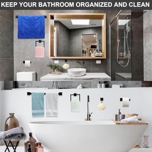 30 Pcs Black Bathroom Hardware Accessories Bath Towel Bar Set - Image 3